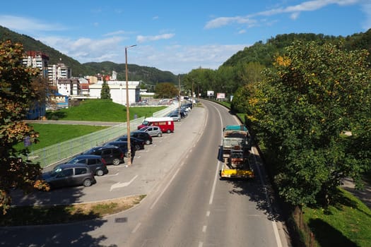 Zvornik, Bosnia and Herzegovina, 1 October 2022, Main road M19 in BiH connects the border crossing GP Sepak with Serbia and Sarajevo, via Zvornik, Vlasenica, Han Pijeska Sokoca and Pala highway.