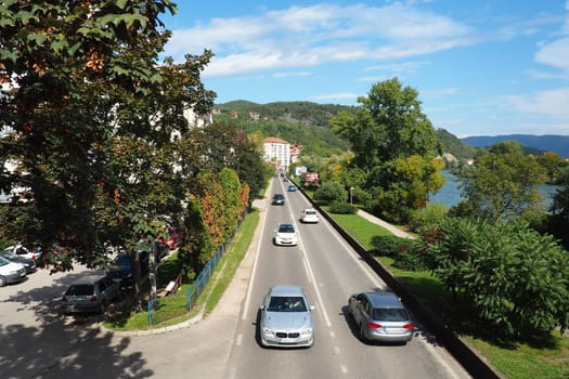 Zvornik, Bosnia and Herzegovina, 1 October 2022, Main road M19 in BiH connects the border crossing GP Sepak with Serbia and Sarajevo, via Zvornik, Vlasenica, Han Pijeska Sokoca and Pala highway.