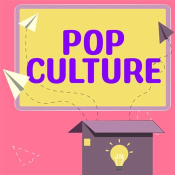 Text showing inspiration Pop Culture, Conceptual photo describes the lifestyle and tastes of the majority of mostly younger people