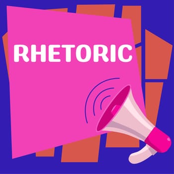 Conceptual caption Rhetoric, Business approach study of writing or speaking as mean of communication or persuasion