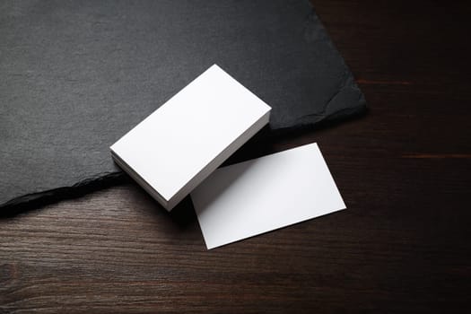 Photo of blank business cards. Template for ID.