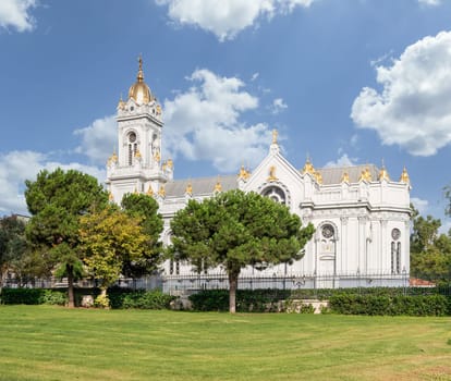 Exterior shot of Neo Byzantine architecture style Bulgarian St. Stephen Church, Sveti Stefan Kilisesi, or the Bulgarian Iron Church, a Bulgarian Orthodox church in Balat district, Istanbul, Turkey