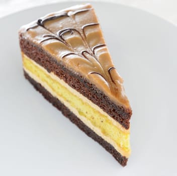 A piece of Mocha Pistachio Cake