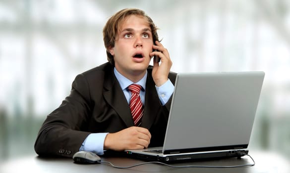 young man working with his personal computer