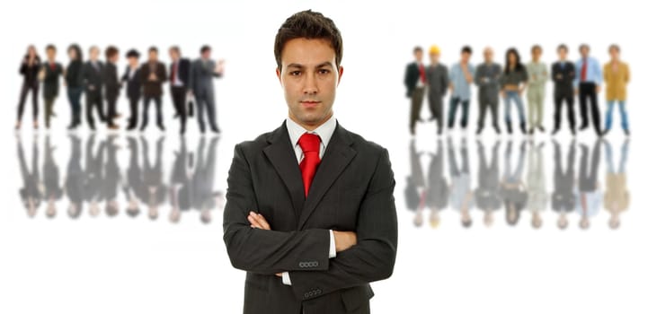 young business man with some people on the back