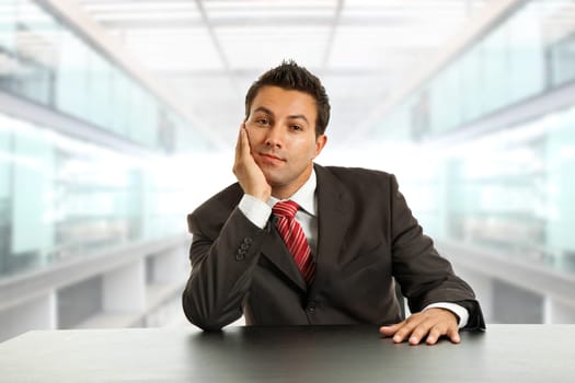young business man on a desk at the office