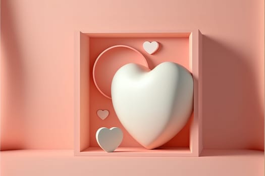Abstract background minimal style for branding product presentation on Valentine's day.