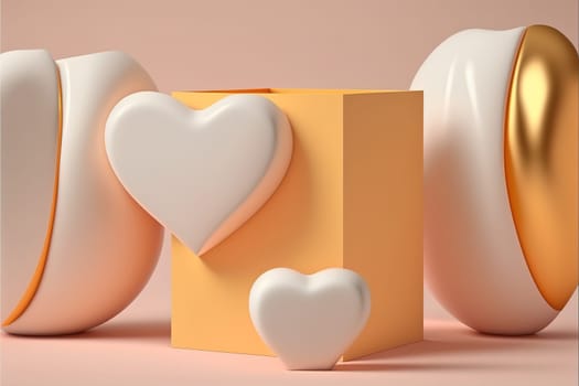 Abstract background minimal style for branding product presentation on Valentine's day.