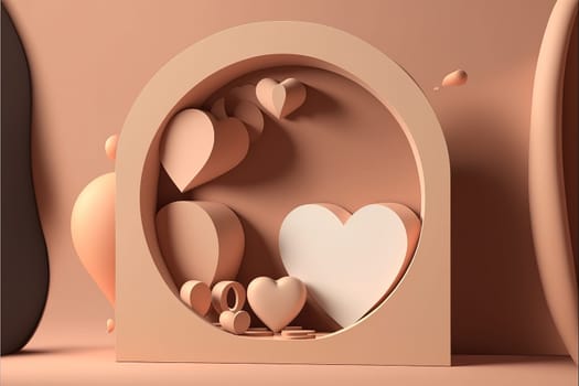 Abstract background minimal style for branding product presentation on Valentine's day.