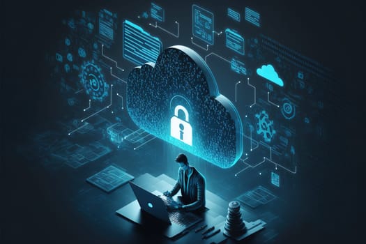 Cyber security network. Data protection concept.