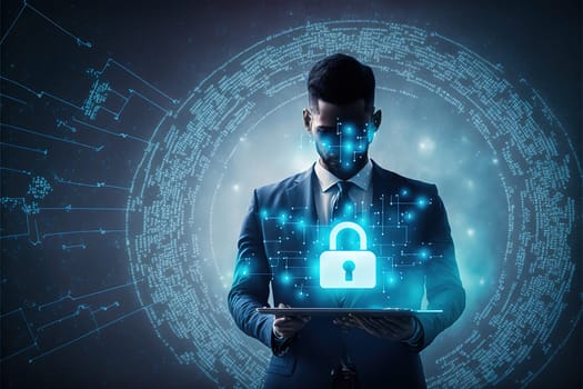 Cyber security network. Data protection concept.