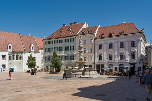 historical old town of Bratislava, the capital of Slovakia, popular with tourists