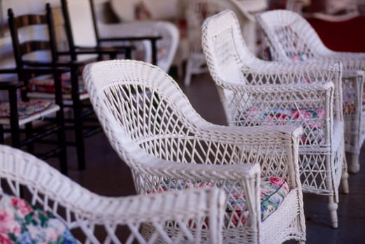 wicker chairs.