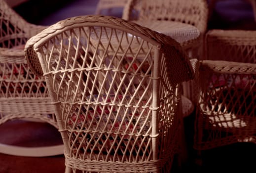 wicker chairs.