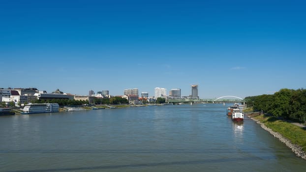 Skyline of the modern part of Bratislava, the capital of Slovakia