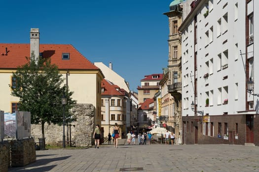 historical old town of Bratislava, the capital of Slovakia, popular with tourists