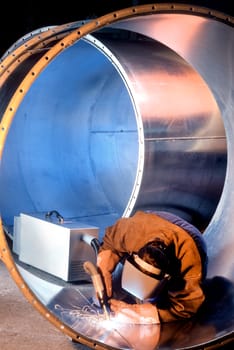 Welder in a heating, vetliatioh and air conditions plant.