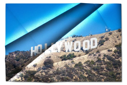 Creative picture of Hollywood sign in Los Angeles - landmark photo image