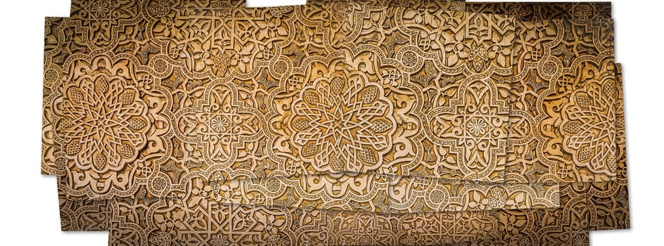 Creative picture of arabic background. Beige arab geometric decoration - retro design