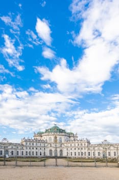 Turin, Italy - January 2023: Stupinigi Royal Palace. Luxury old baroque exterior