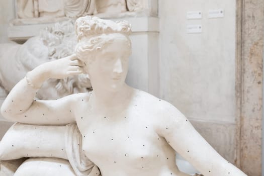Possagno, Italy - June 2022: Pauline Borghese Bonaparte Venus Victorious by Antonio Canova, 1805