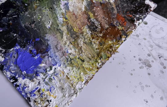 Detail of art and oil painting, color palette for painting