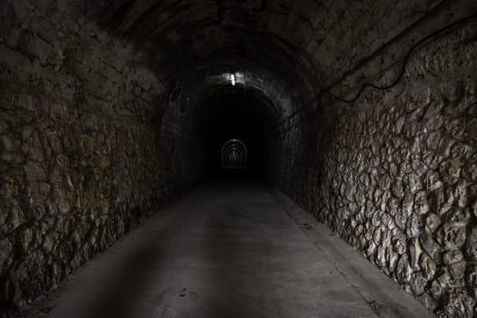 Detail of old underground tunnel in the city, access for people