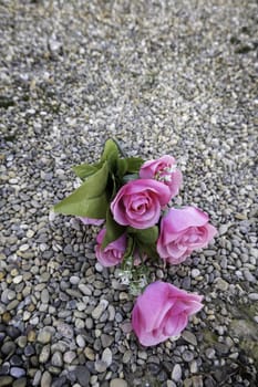 Detail of offering and memory for dead people, sadness