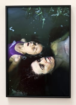 Venice, Italy - September 6, 2022:  59th Venice Art Biennale in Venice. A series of photos under the common title Mama by Polish photographer Aneta Grzeszykowska