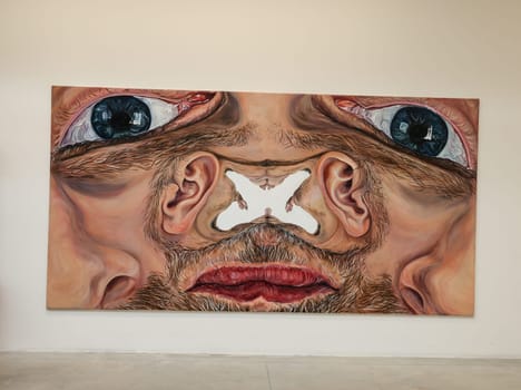 Venice, Italy - September 6, 2022:  59th Venice Art Biennale in Venice.  Venice Void by the German artist Jana Euler