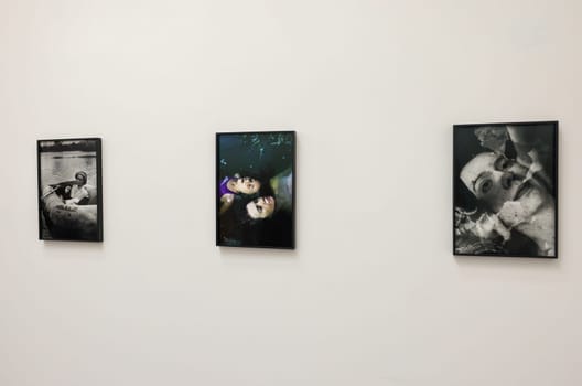 Venice, Italy - September 6, 2022:  59th Venice Art Biennale in Venice. A series of photos under the common title Mama by Polish photographer Aneta Grzeszykowska