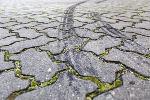 Detail of old pavement for a pedestrian access