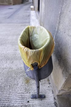 Detail of garbage and recycling in the city, care for the environment