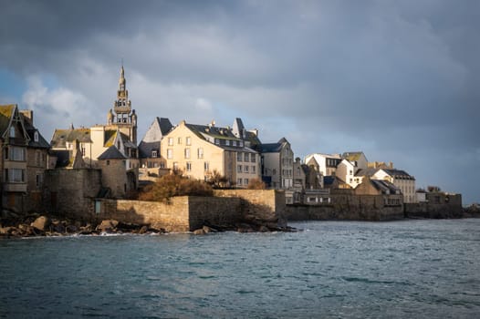beautiful landscape and Roscoff town in Bretagne, France