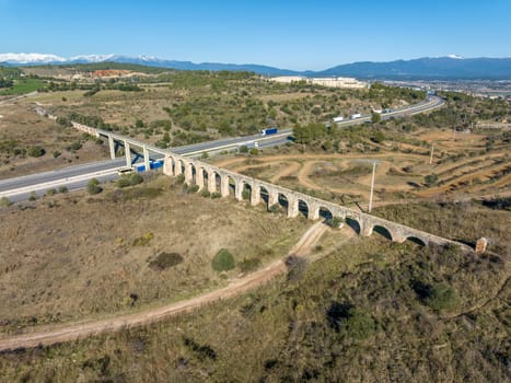 Aqueduct of Figueres, Alt Emporda Girona, included in the Inventory of the Architectural Heritage of Catalonia. Spain