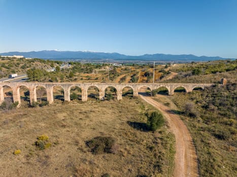 Aqueduct of Figueres, Alt Emporda Girona, included in the Inventory of the Architectural Heritage of Catalonia. Spain