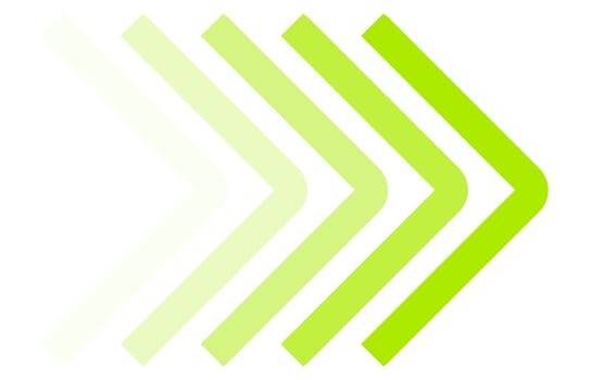 Arrow or waywiser banner with color transition green