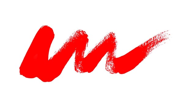 Sketch of hand drawn red paintbrush stripe