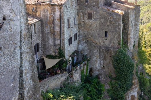 Pitigliano - the picturesque medieval town founded in Etruscan time on the tuff hill in Tuscany, Italy.