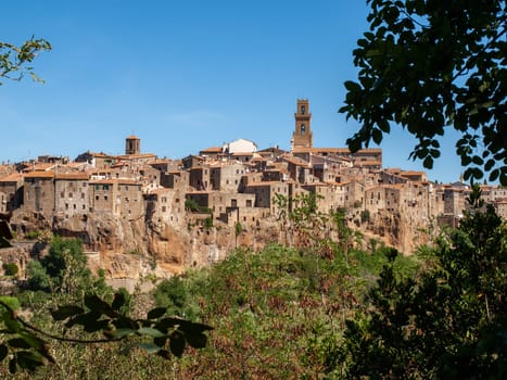 Pitigliano - the picturesque medieval town founded in Etruscan time on the tuff hill in Tuscany, Italy.