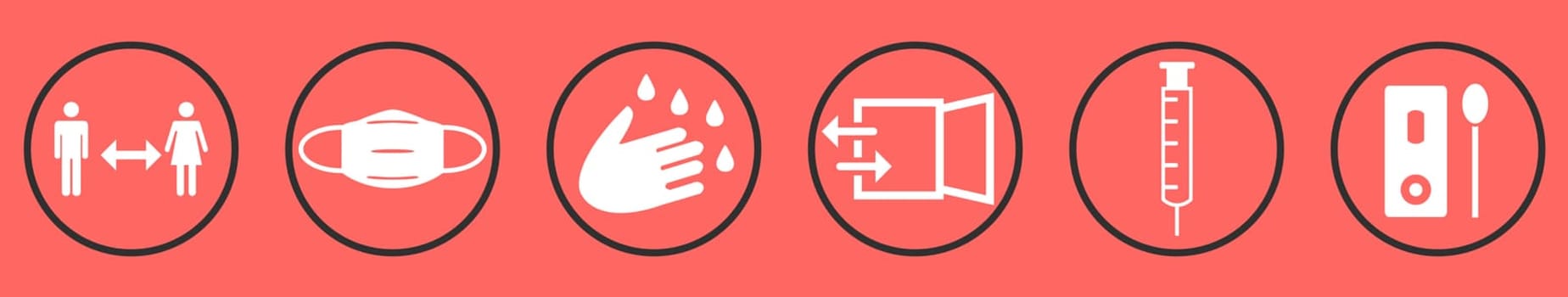 Red black white covid-19 infographic banner
