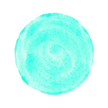 Light Blue watercolor circle made with paintbrush