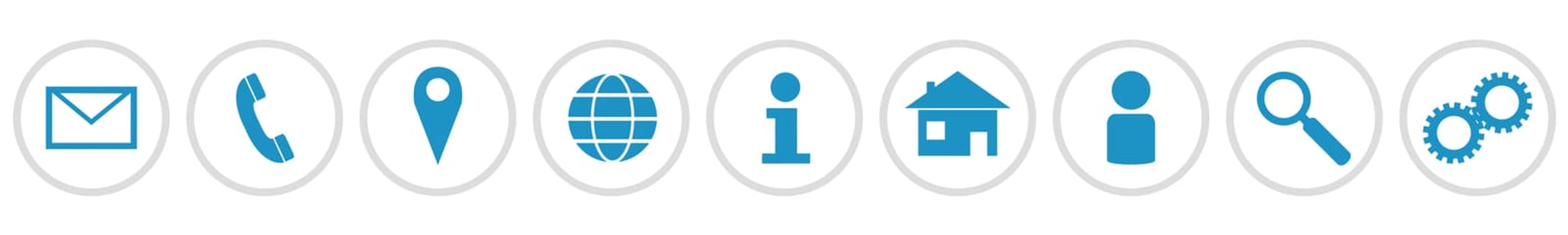 Business icons collection - Blue symbols in grey circles