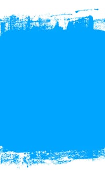 Blue background with copy space and grunge frame made with paintbrush or graffiti spray