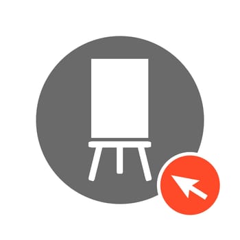 Grey Button with red computer arrow: Seminar, Course or Presentation online