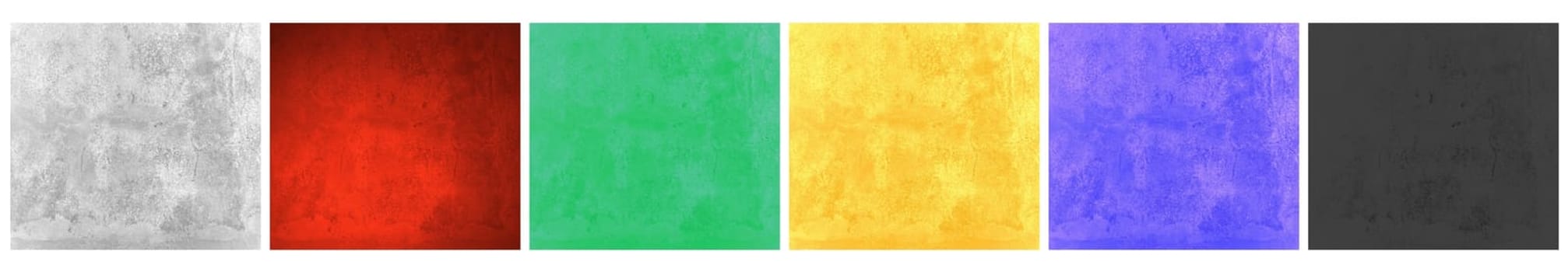 6 colorful grunge backgrounds: Grey, red, green, yellow, bue and black