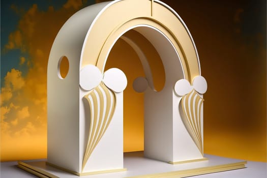 Arch in the sky podium for product display.