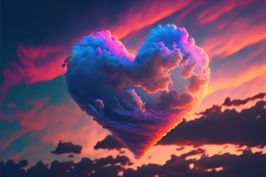 clouds in the form of a heart.