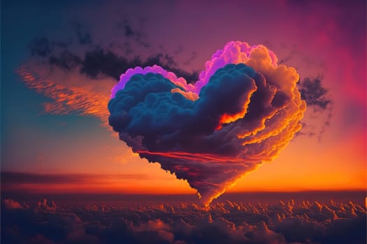 clouds in the form of a heart.