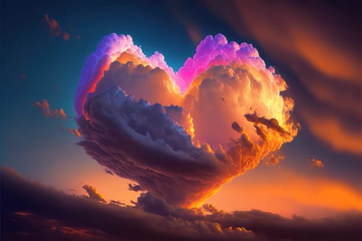 clouds in the form of a heart.